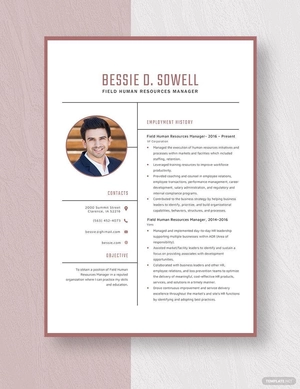 Field Human Resources Manager Resume