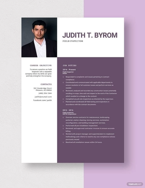 Field Inspector Resume