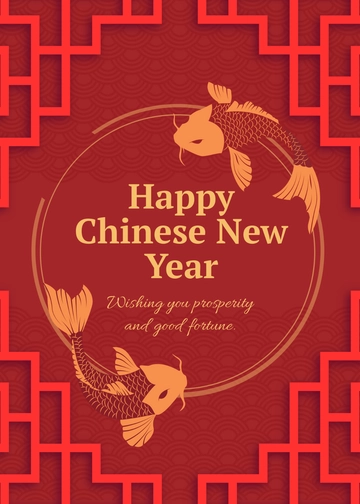 Free Chinese New Year Message Card Template to Edit Online