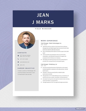 Field Manager Resume