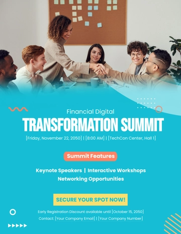 Free Financial Digital Transformation Summit Flyer Template to Edit Online