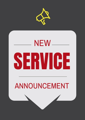 Free New Service Announcement Signage Template to Edit Online