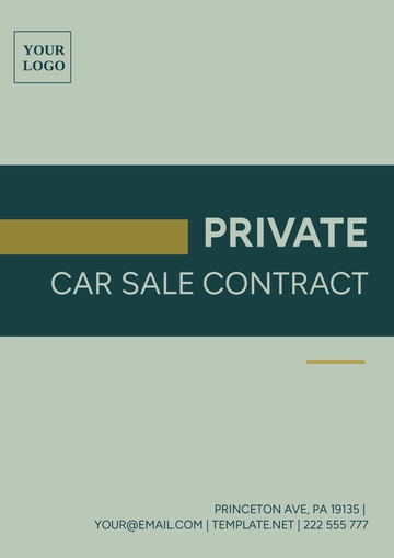 Free Private Car Sale Contract Template to Edit Online