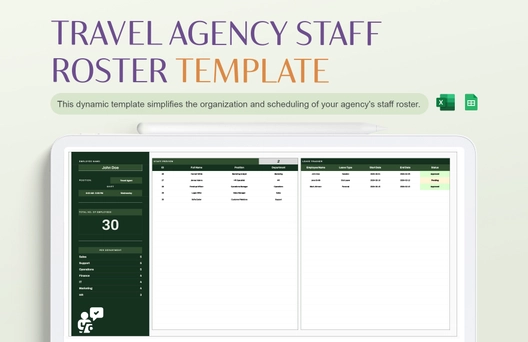Travel Agency Staff Roster Template