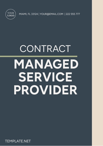 Free Managed Service Provider Contract Template to Edit Online