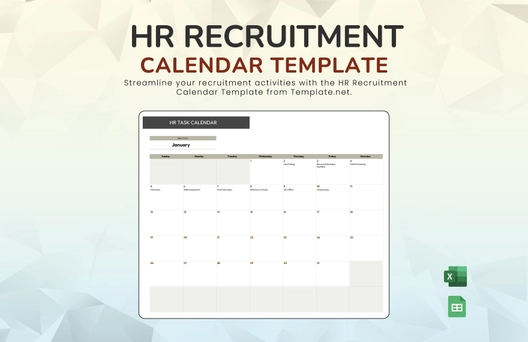HR Recruitment Calendar Template