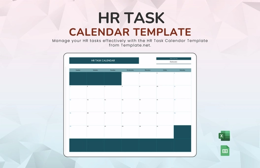 HR Task Calendar Template