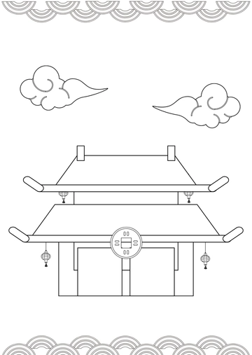 Free Simple Chinese New Year Coloring Pages Template to Edit Online