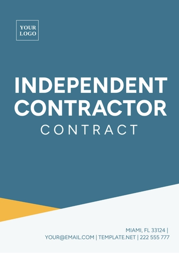 Free Independent Contractor Contract Template to Edit Online
