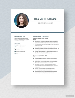 Contract Analyst Resume