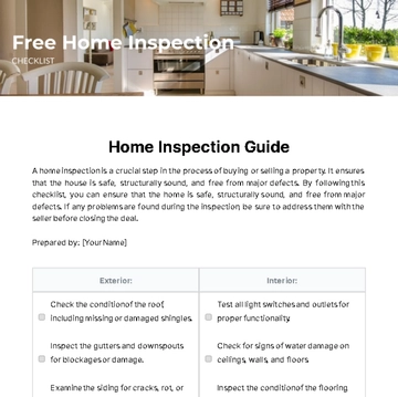 Free Home Inspection Checklist Template to Edit Online