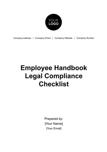 Free Employee Handbook Legal Compliance Checklist HR Template to Edit Online
