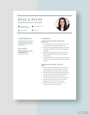 Corporate Security Manager Resume