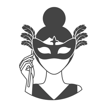 Free Mardi Gras Black and White Clipart Template to Edit Online
