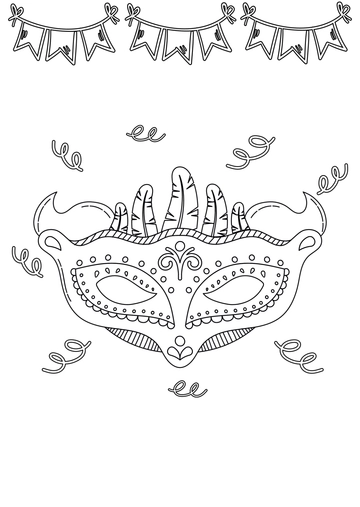Free Mardi Gras Mask Drawing Template to Edit Online