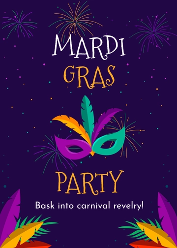 Free Mardi Gras Party Invitation Template to Edit Online