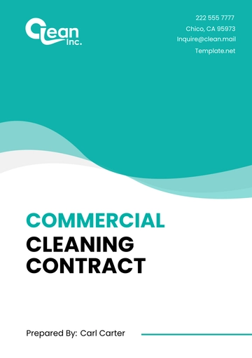 Free Commercial Cleaning Contract Template to Edit Online