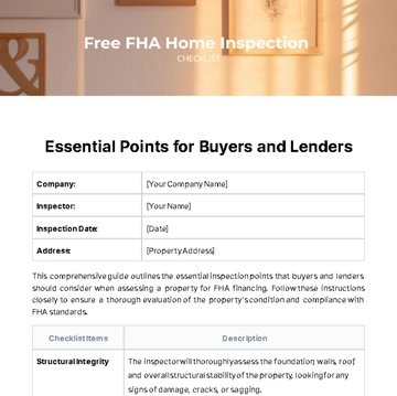Free Fha Home Inspection Checklist Template to Edit Online