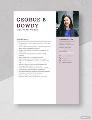 Creative Artworker Resume