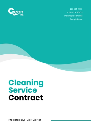 Free Cleaning Service Contract Template to Edit Online