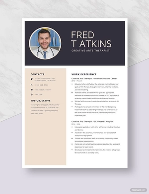 Creative Arts Therapist Resume
