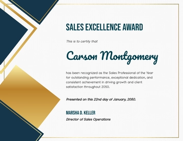 Free Sales Professional of the Year Certificate Template to Edit Online