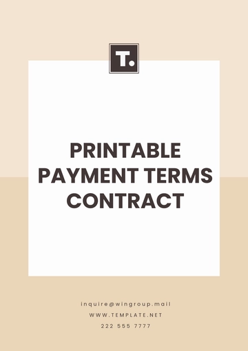 Free Printable Payment Terms Contract Template to Edit Online