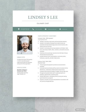 Culinary Chef Resume