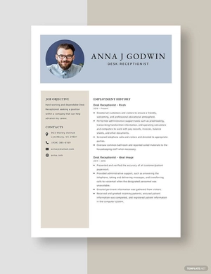 Desk Receptionist Resume