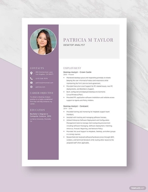 Desktop Analyst Resume