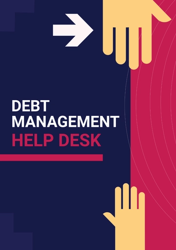 Free Debt Management Help Desk Signage Template to Edit Online