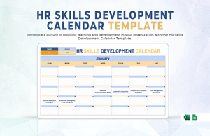 HR Skills Development Calendar Template