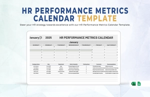 HR Performance Metrics Calendar Template