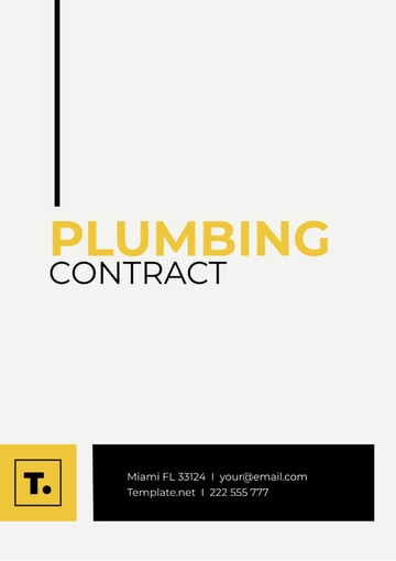 Free Plumbing Contract Template to Edit Online