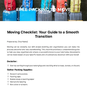 Free Packing To Move Checklist Template to Edit Online