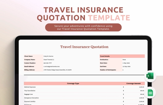 Travel Insurance Quotation Template