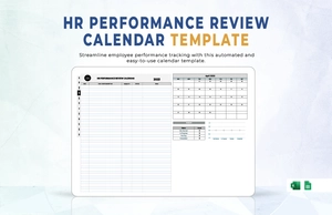 HR Performance Review Calendar Template