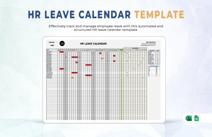 HR Leave Calendar Template