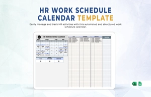 HR Work Schedule Calendar Template
