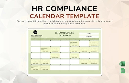 HR Compliance Calendar Template