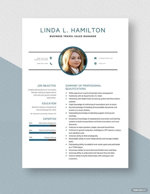 Business Travel Sales Manager Resume