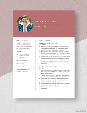 Corp Security Resume