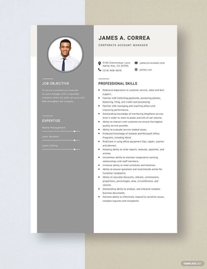 Corporate Account Manager Resume
