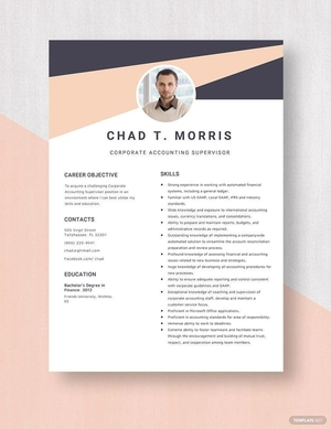 Corporate Accounting Supervisor Resume