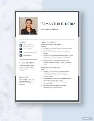 Distribution Analyst Resume