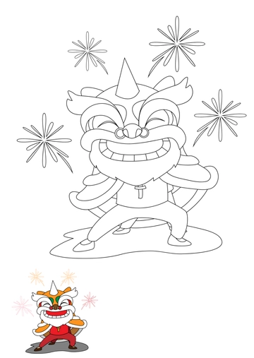 Free Happy Chinese New Year 2024 Coloring Pages Template to Edit Online
