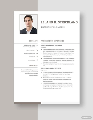 District Retail Manager Resume