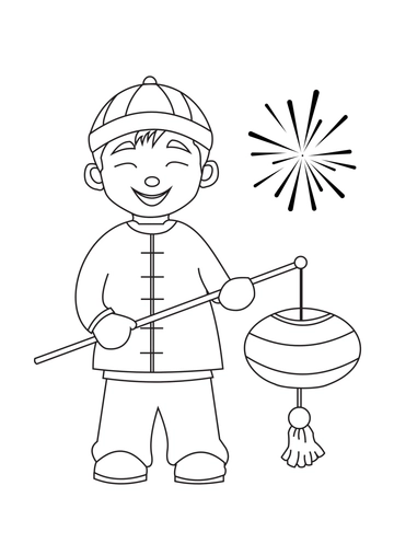 Free Chinese New Year Festival Drawing Template to Edit Online