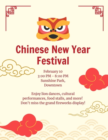 Free Chinese New Year Festival Template to Edit Online