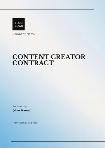 Free Content Creator Contract Template to Edit Online